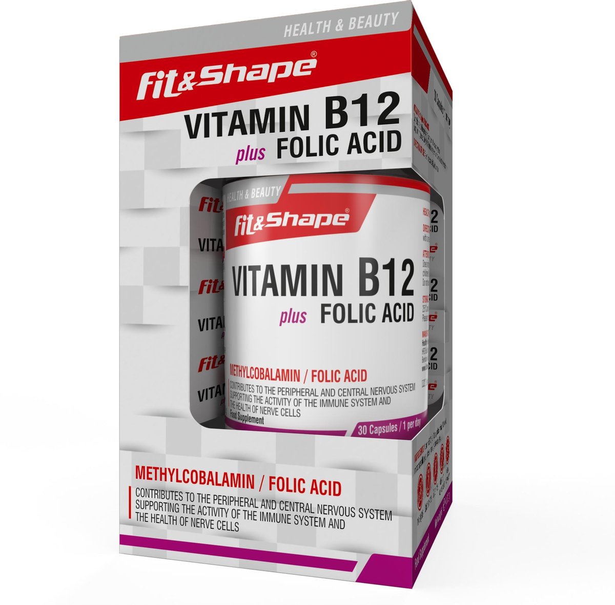 Fit&Shape Vitamine B12 & Foliumzuur (30 capsules/1 maand) hoog gedoseerd |  bol.com