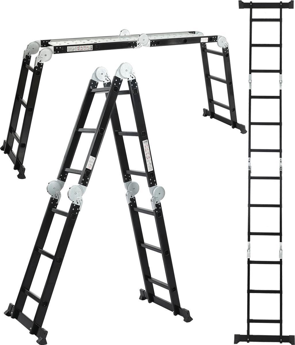 ALDORR Professional - Vouwladder 4 x 3 treden met platform - Aluminium - 3,50 meter
