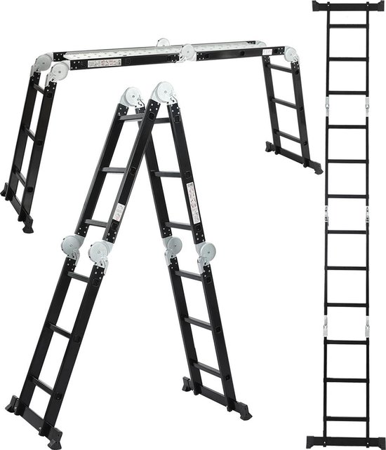 ALDORR Professional Vouwladder 4 x 3 treden met platform Aluminium 3,50 meter