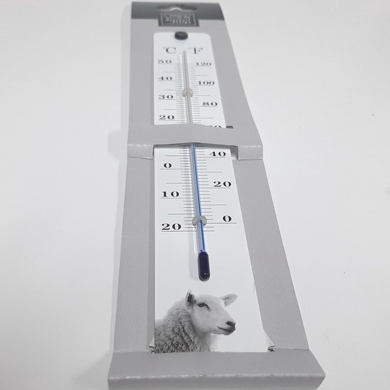 Inspectie Alexander Graham Bell zwak Thermometer Esschert design boerderijdieren schaap in zwart-wit | bol.com