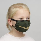 Mondmasker Katoen met Legerprint - Camouflage Mondmasker voor Kinderen - Niet-medisch - Papillon PK7076