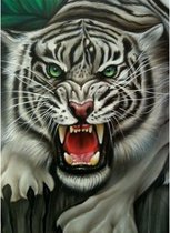 Diamond painting - De boze tijger - Dieren - Tijger - Hobby - Diamond schilderen - Volwassen - Kinderen - Stil leven - 20x30cm