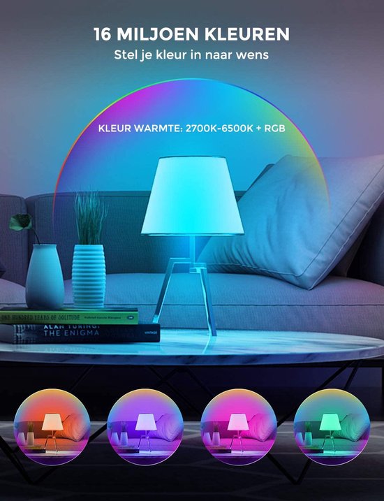 bol.com | Nince E27 Led Lamp Dimbaar Smart met Wifi - Warm Koud - RGB  Ledlamp E27 Led - 16...