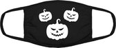 Pumpkin | Halloween | feestdag | gezichtsmasker | bescherming | bedrukt | logo | Wit mondmasker van katoen, uitwasbaar & herbruikbaar. Geschikt voor OV