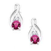Joy|S - Zilveren oorbellen robijn roze zirkonia - Infinity - klassiek