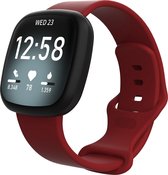 YONO Bandje geschikt voor Fitbit Versa 4 / 3 / Sense – Siliconen – Donkerrood – Large