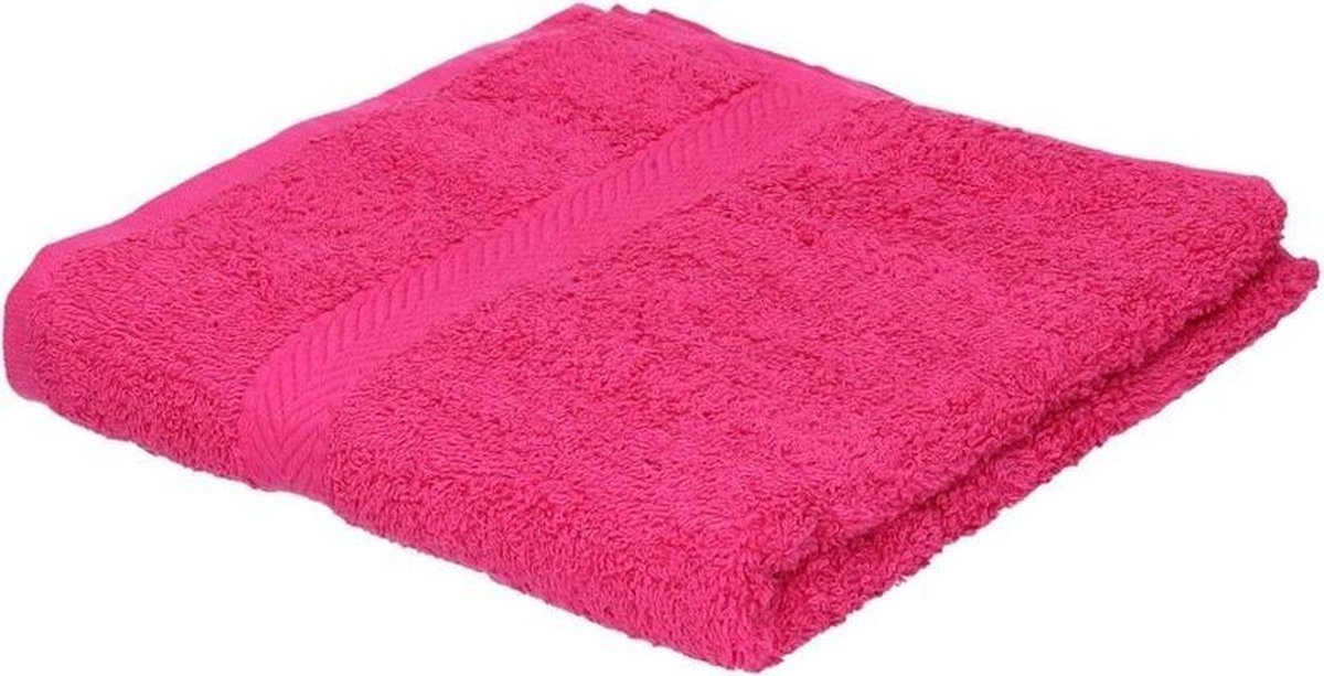 Set van 8x stuks luxe handdoeken fuchsia roze 50 x 90 cm 550 grams - Badkamer textiel badhanddoeken