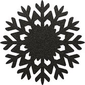 Sneeuwvlok vilt onderzetters  - Zwart - 6 stuks - ø 9,5 cm - Kerst onderzetter - Tafeldecoratie - Glas onderzetter - Cadeau - Woondecoratie - Tafelbescherming - Onderzetters voor g