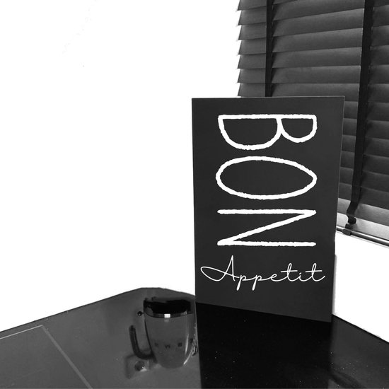 Keuken bord met leuke tekst-Bon Appetit-zwart 60 x 40 cm  (lxb)-cadeautip-wandbord keuken | bol.com