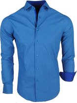 Chamberlain - Heren Overhemd - Slim Fit - Blauw