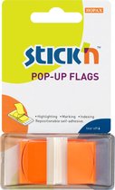 Stick'n Index tabs - 45x25mm, neon transparant oranje, rechthoekig, 50 sticky tabs