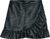 Imitatie leren rokje met luipaard/panter/dieren print, groen (maat S)