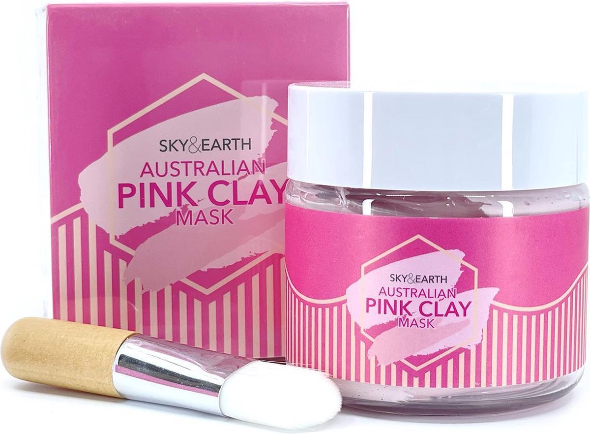 Sky & Earth Pink Clay Mask 120 gr – Gezichtsmasker – Huidverzorging – Roze Kleimasker - Detox masker