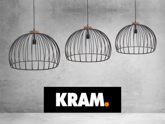 Diversen offset Hulpeloosheid KRAM. | Hanglamp bol draad / wire metaal M | Ø 50 cm | E27 | Zwart | bol.com