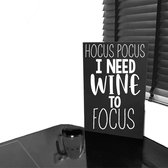 Keuken mdf bord met tekst-Hocus pocus wine zwart-60 x 40 cm (lxb)-cadeautip-wandbord keuken