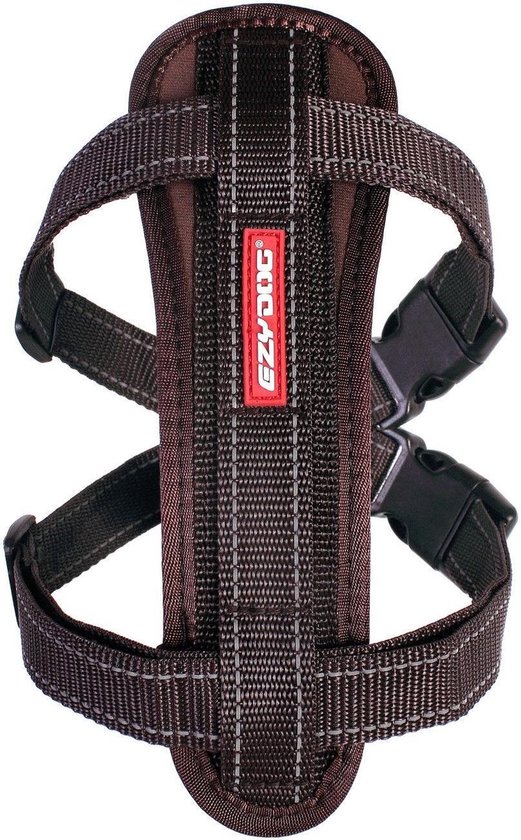 EzyDog Chest Plate Hondentuig met Autogordel Zekering - Honden Harnas - S - Bruin