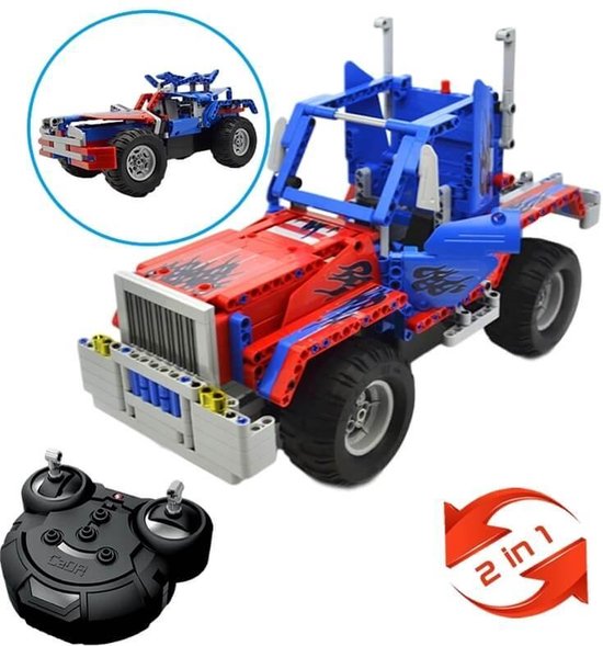 Cadabricks bestuurbare RC Vrachtwagen - Blauw (2in1)