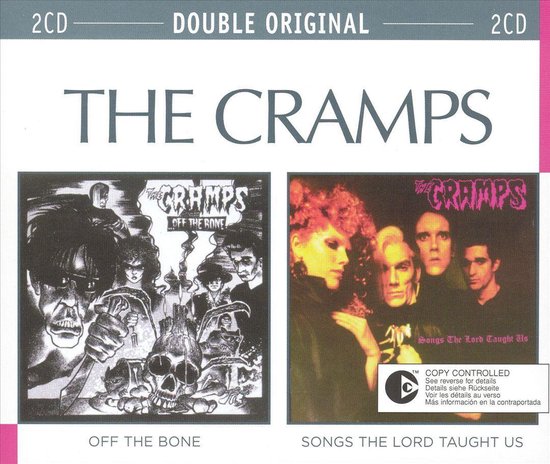 Dubbel-cd hoes met links een zwart-wit illustratie van The Cramps en rechts een kleurenfoto van de band.
