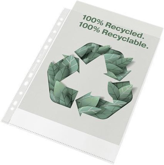 Foto: Esselte 100 gerecyclede pp a4 premium showtas 100 micron 50x transparante milieuvriendelijke insteekhoezen duurzaamheid voor thuiswerken ideaal voor thuiskantoor