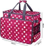 Naaimachine trolley tas  fuchsia roze met polkadots
