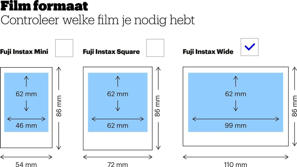 Fujifilm Instax Wide Film - 4 pack 10 x 2 - Geschikt voor 80 foto's |  bol.com