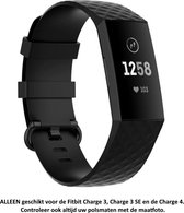 Zwart Siliconen Bandje voor Fitbit Charge 3 / Charge 3 SE / Charge 4 – Smartwatch Strap - Polsbandje - Black Rubber