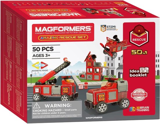 Magformers Amazing Rescue Set - 50 Onderdelen - Magnetisch speelgoed