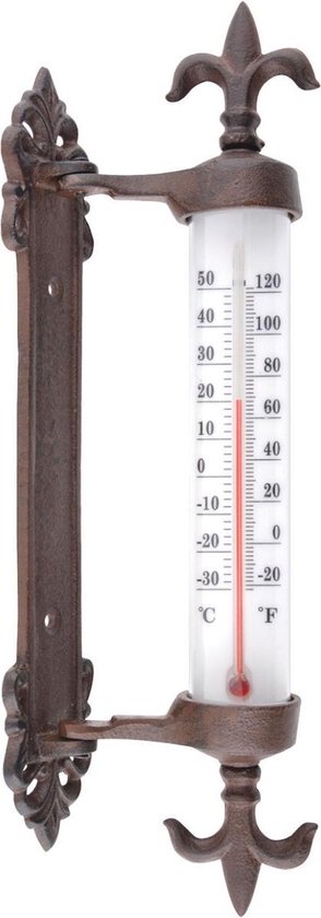 Thermomètre mural en fonte avec des lis français pour usage intérieur et  extérieur -... | bol.com