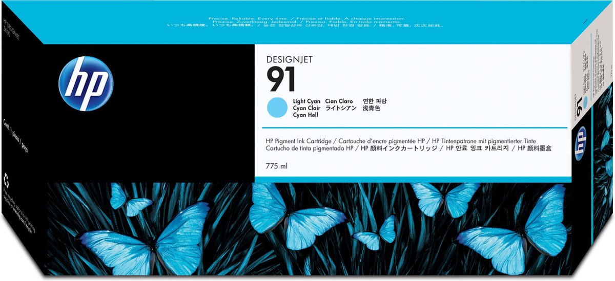 HP 91 -Inktcartridge / Licht Cyaan / 775 ml (C9470A)