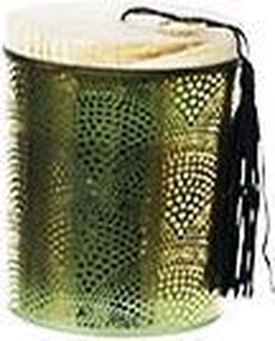 Kaars In Pot Groen Glas 9x9xh11cm