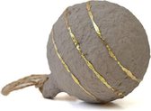 Only Natural - boules de Noël - gris avec or - lot de 4 - papier mâché - biodégradable - commerce équitable