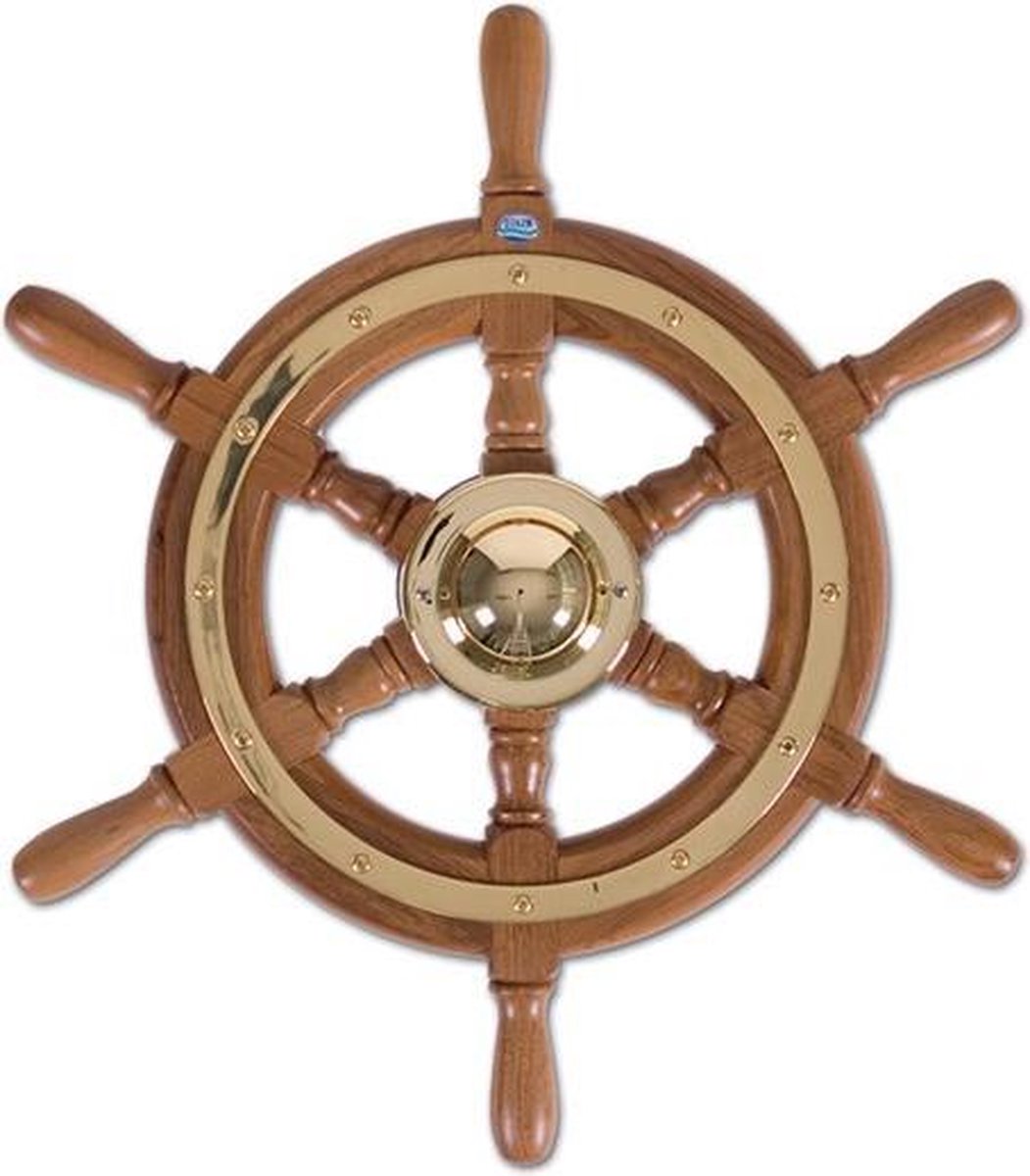 Stazo teakhouten Stuurwiel Type 01 met messing beslag Ø 45 cm