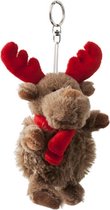 COSY & TRENDY - RUDOLF SLEUTELHANGER - PLUCHE - BRUIN ROOD - 12cm