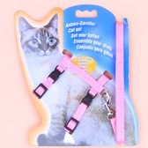 Kattentuigje | Roze| Kattenharnas met looplijn - Kattenriem - Riem voor katten - Tuig met riem - Veilig- verstelbaar - Walking Jacket - Wandelen-Kitten harnas-
