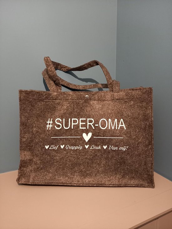 Foto: Shopper super oma grijs large