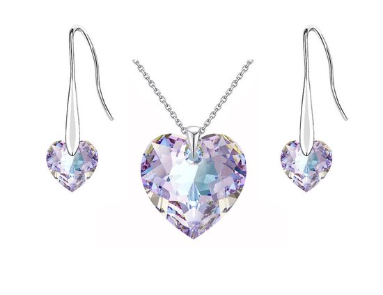 CHARO Sieraden Vrouw - Swarovski - Sieraden Sets - Paars - Zilver - Cadeau