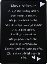 Tekstbord-(wens)kaart Lieve Vriendin...