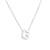 Aramat jewels ® - RVS letter ketting letter g staal zilverkleurig 45cm 50cm