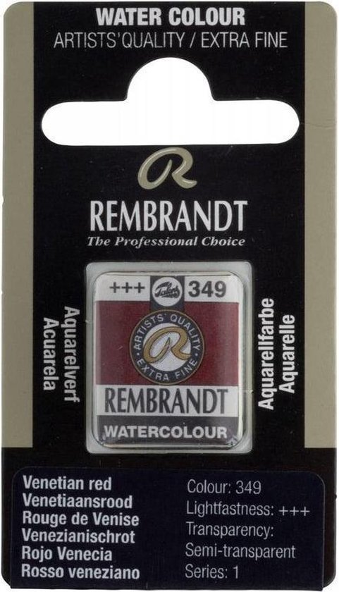 Rembrandt water colour napje Venetian Red (349)