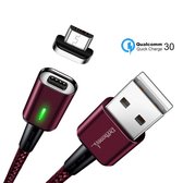 DrPhone iCON Series - Gecertificeerde Qualcomm 3.0 Support - Snellader - Magnetische MICRO USB oplaadkabel + Datakabel - Rood