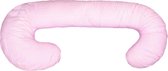 Body pillow - 240 cm - 100% katoen - roze geruit