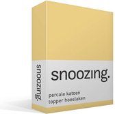 Snoozing - Topper - Hoeslaken  - Tweepersoons - 120x220 cm - Percale katoen - Geel