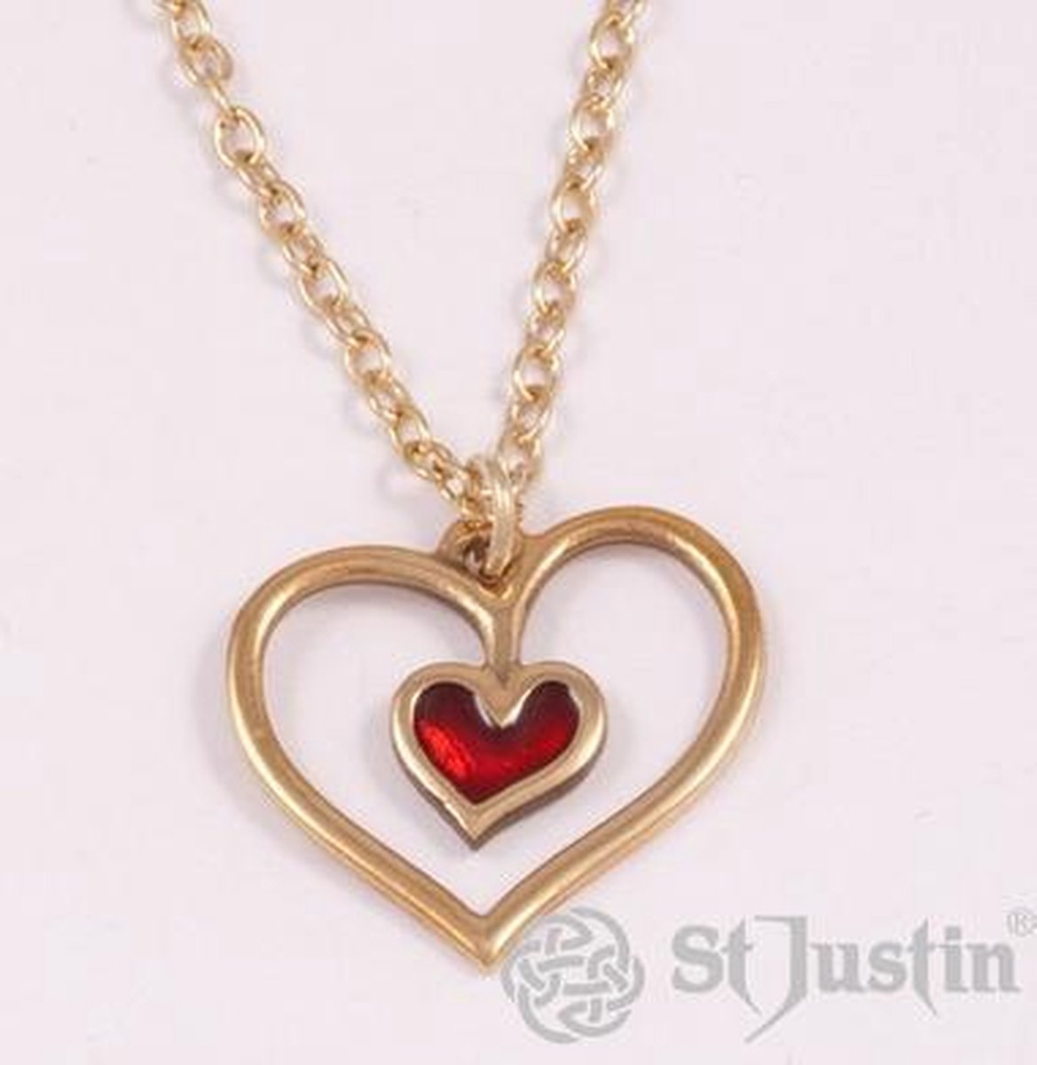 Rood hart bronzen hanger | bol.com