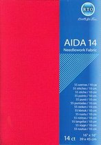Borduurstof Aida 14 count - Rood - RTO