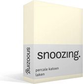 Snoozing - Laken - Lits-jumeaux - Percale katoen - 280x300 cm - Ivoor