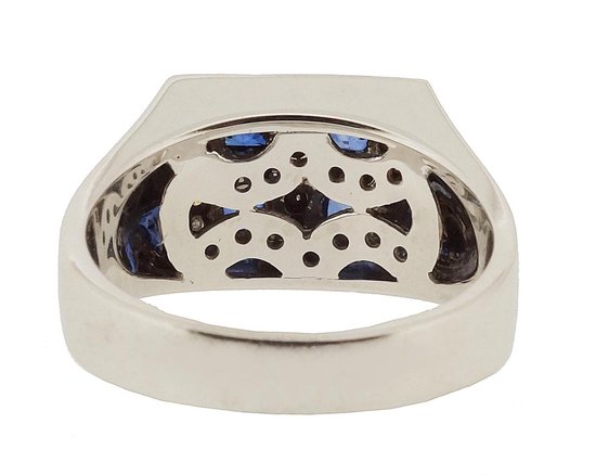 Orphelia RD-33153/55 - Bague - Or blanc 18 carats - Diamant 0.25 ct / Saphir 0.40 ct