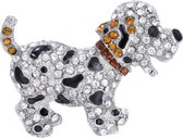 Fako Bijoux® - Broche - Puppy - Kristal - 53x30mm - Oranje