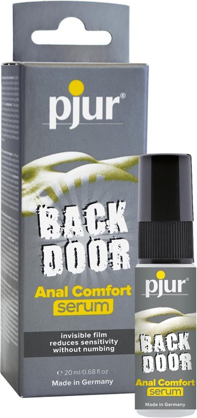Pjur Back Door Sérum confort anal, 20 ml. Film invisible, réduit la sensibilité sans anesthésier.