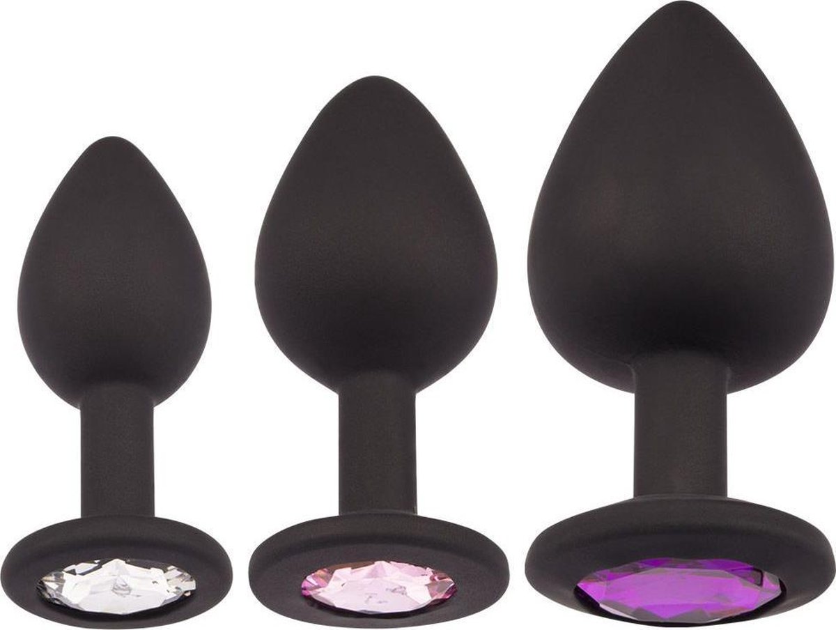Plug It - Anal silicone buttplug set - Buttplugs anaal voor mannen - Zwart