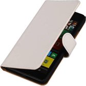 Bookstyle Wallet Case Hoesjes voor Microsoft Lumia 640 Wit